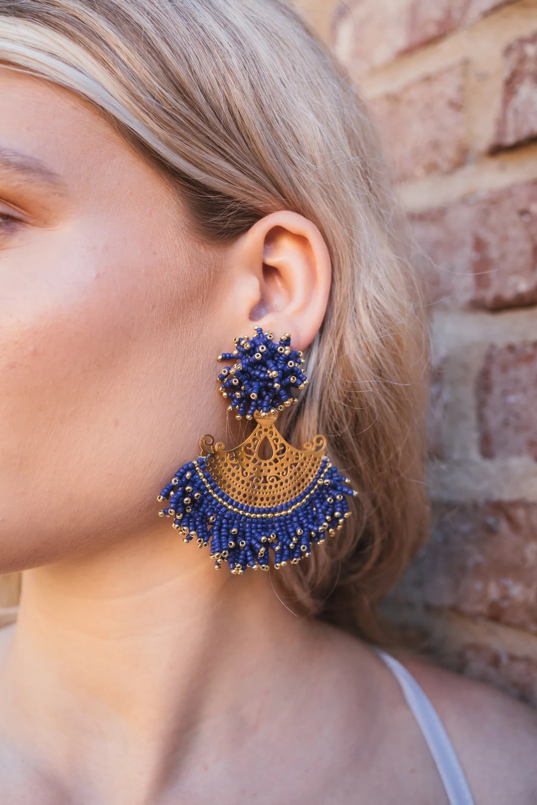 Chandelier Blue Earrings — view 1